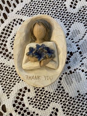 Willow Tree Figural 'Thank You' Angel with Blue Flowers